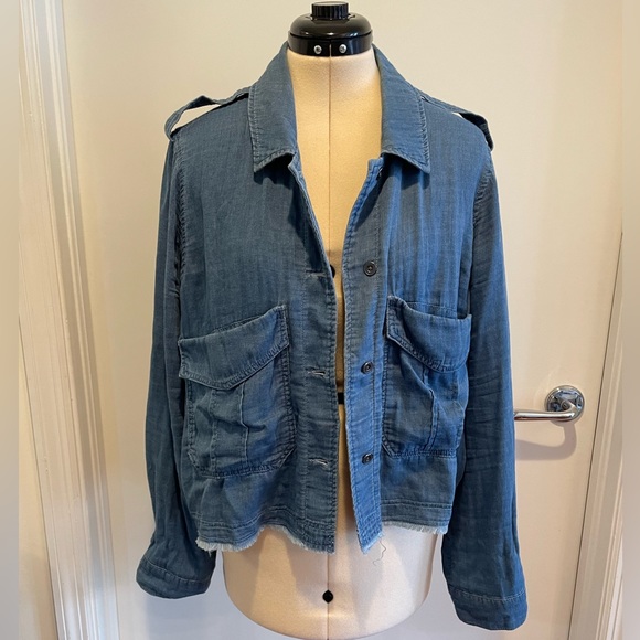 SPLENDID Indigo Double Cloth Jacket Frayed XL - Picture 2 of 14